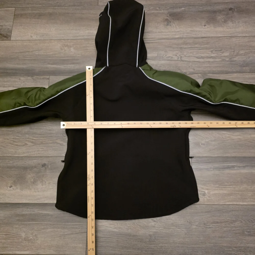 Corazzo Motorcycle Jacket Woman Large Armored Black Green Reflective Made USA - Picture 5 of 16